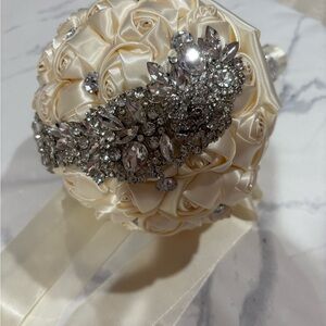 Elegant ivory colored satin bouquet